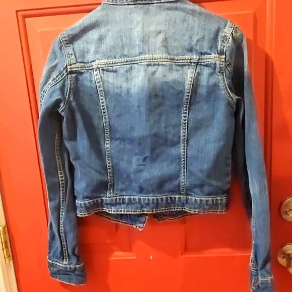 Aero distressed pleated Jean jacket. EUC Med - Picture 4 of 10